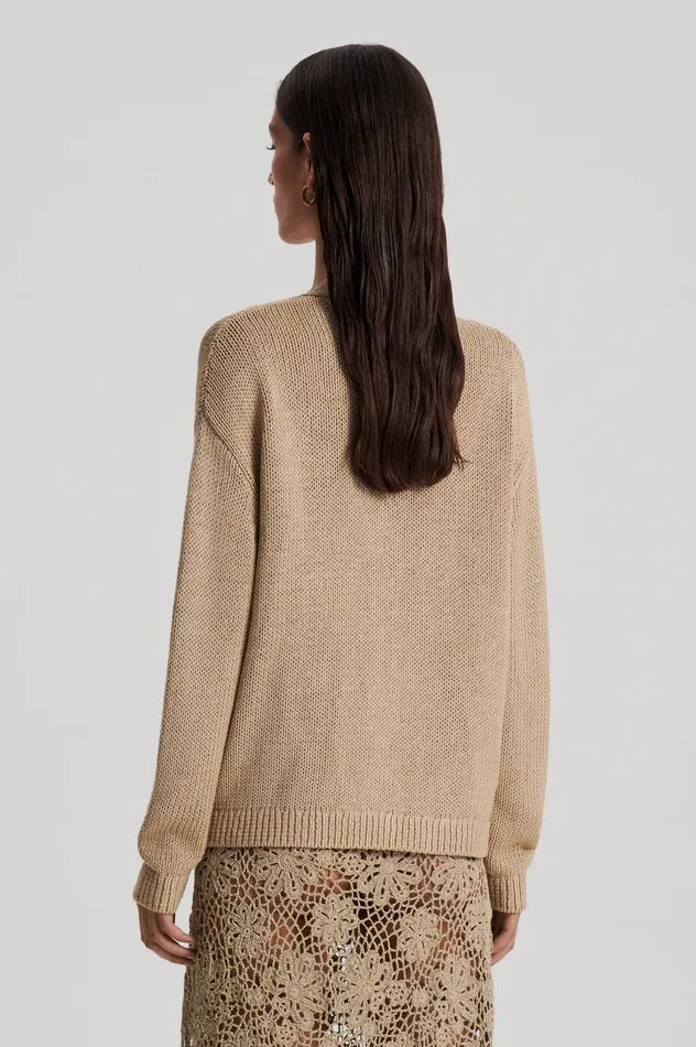 Knitwear Women SILK COTTON V PEBBLE Scanlan Theodore Knitwear Women SILK COTTON V PEBBLE Scanlan Theodore