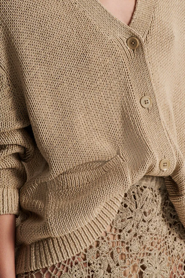 Knitwear Women SILK COTTON V PEBBLE Scanlan Theodore Knitwear Women SILK COTTON V PEBBLE Scanlan Theodore