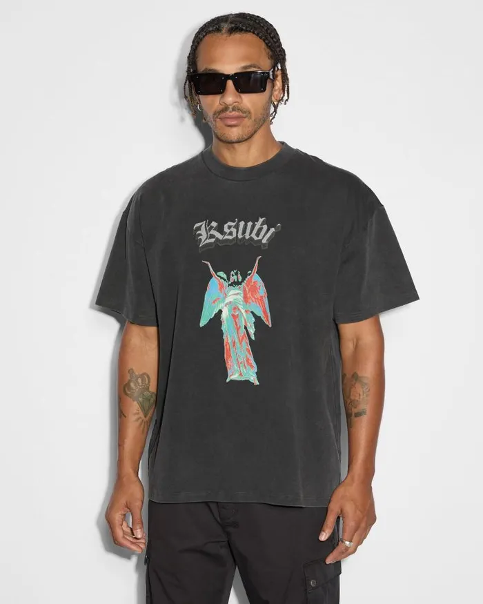 Ksubi Angelik Ekcess Ss Tee Acid Black Mens TShirts