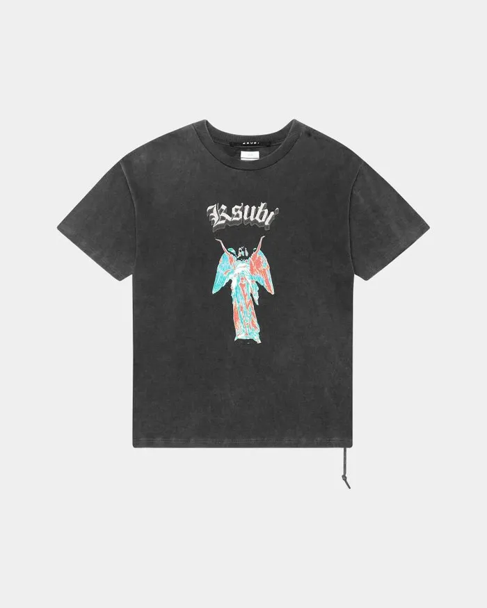 Ksubi Angelik Ekcess Ss Tee Acid Black Mens TShirts