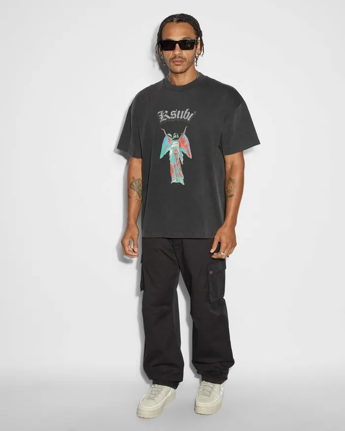 Ksubi Angelik Ekcess Ss Tee Acid Black Mens TShirts