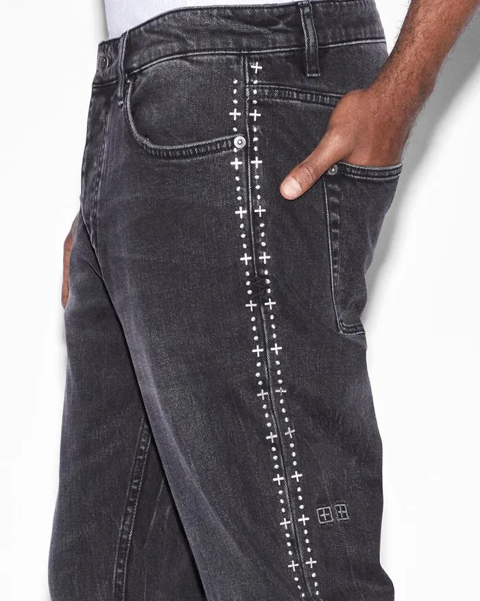 Ksubi Chitch Metalik Stripe Black Mens Skinny