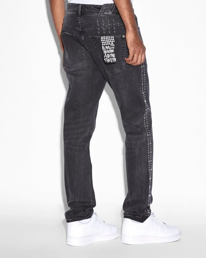 Ksubi Chitch Metalik Stripe Black Mens Skinny