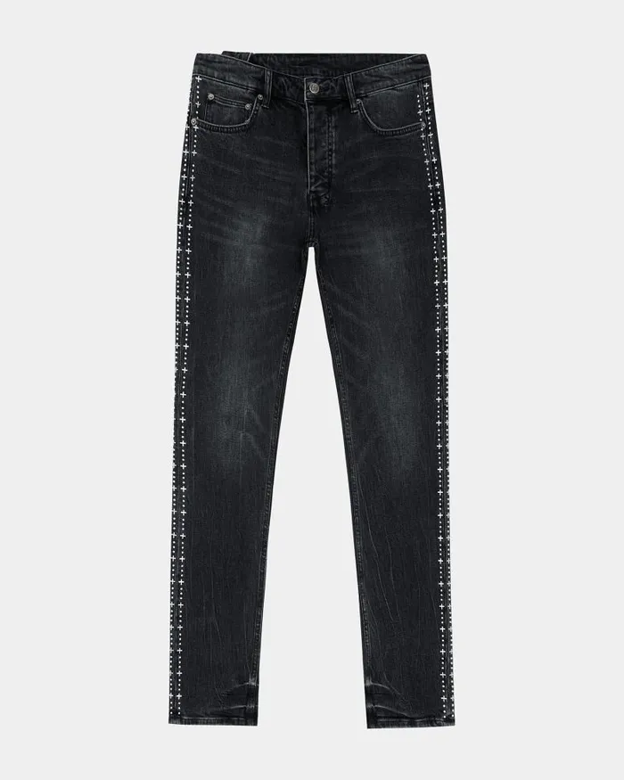 Ksubi Chitch Metalik Stripe Black Mens Skinny