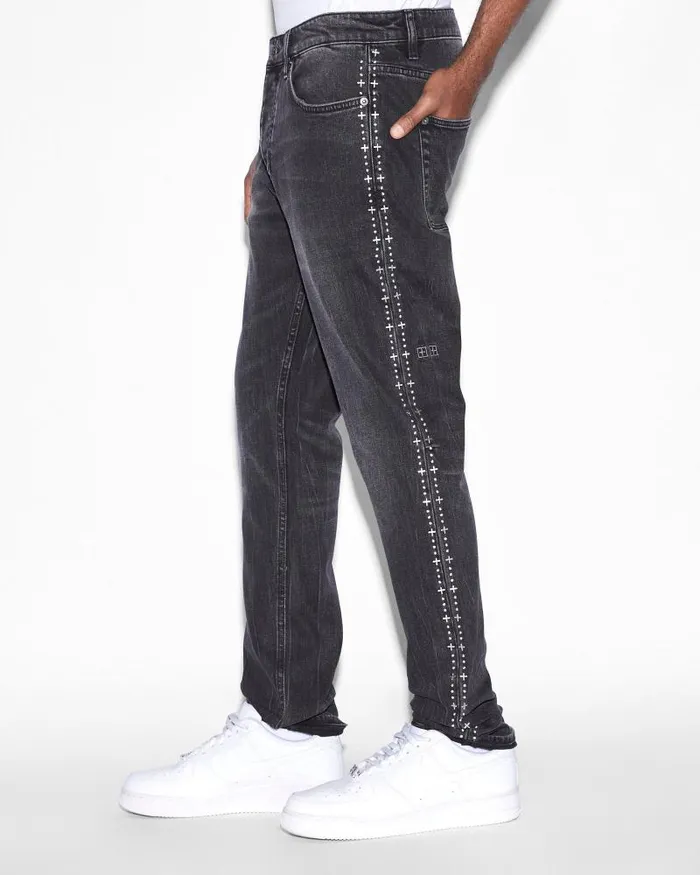 Ksubi Chitch Metalik Stripe Black Mens Skinny