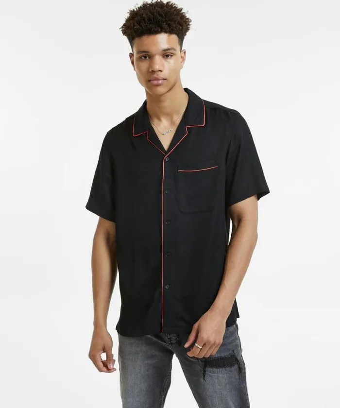 Ksubi Downtown Ss Shirt Black Red Mens Shirts