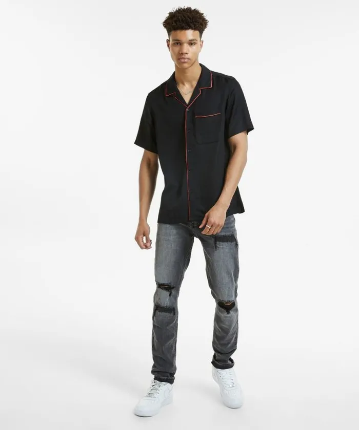Ksubi Downtown Ss Shirt Black Red Mens Shirts