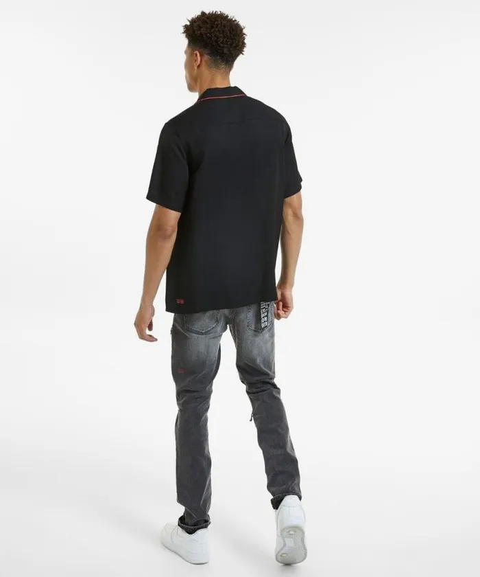 Ksubi Downtown Ss Shirt Black Red Mens Shirts