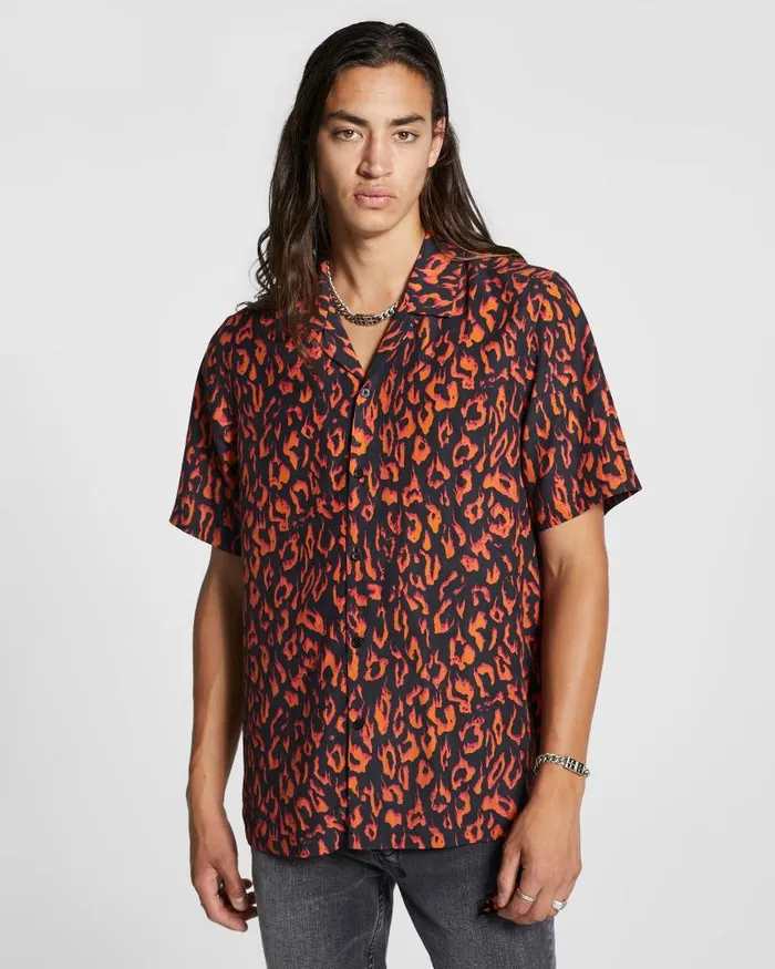 Ksubi Fire Resort Ss Shirt Orange Mens Shirts