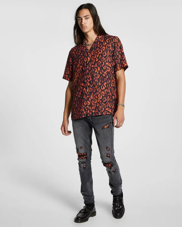 Ksubi Fire Resort Ss Shirt Orange Mens Shirts