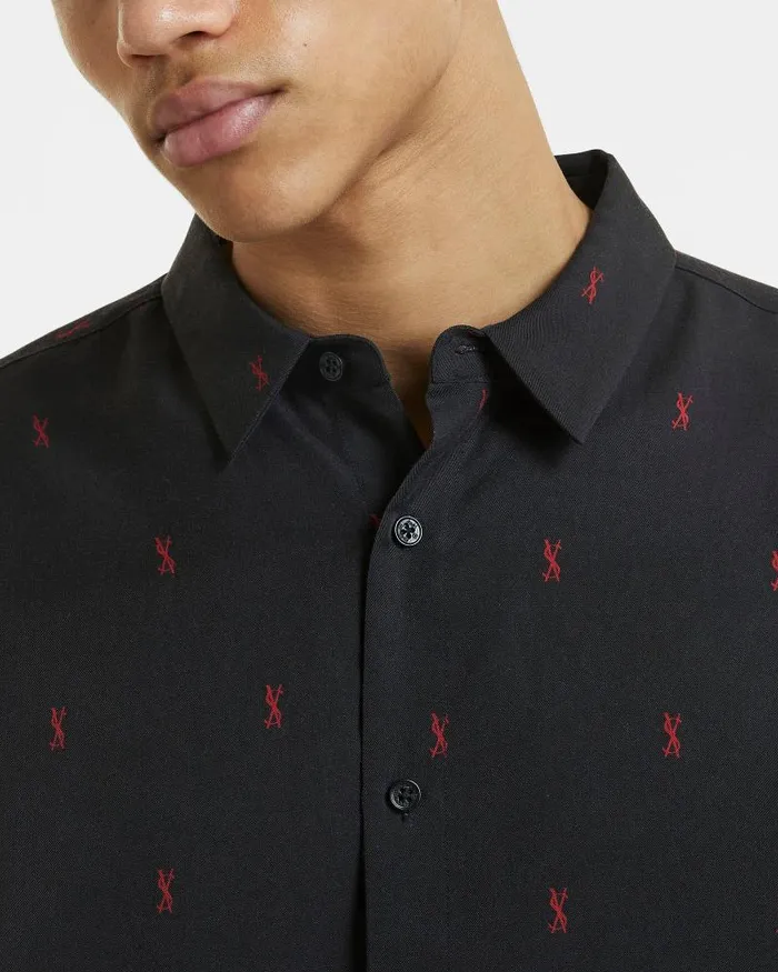 Ksubi Kash Ls Shirt Black Red Mens Shirts