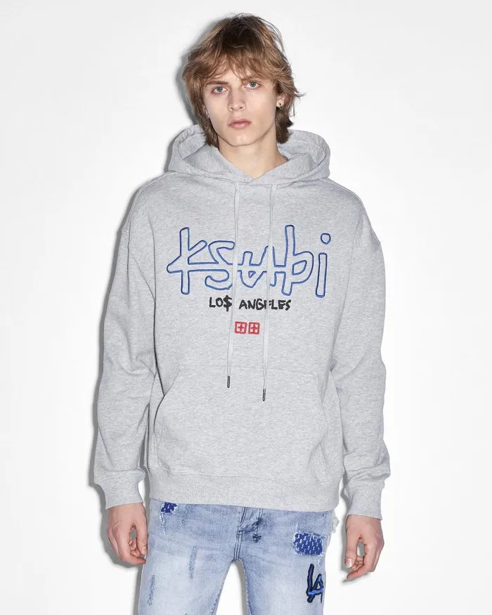 Ksubi La 42154 Biggie Hoodie Grey Marle Mens Sweats