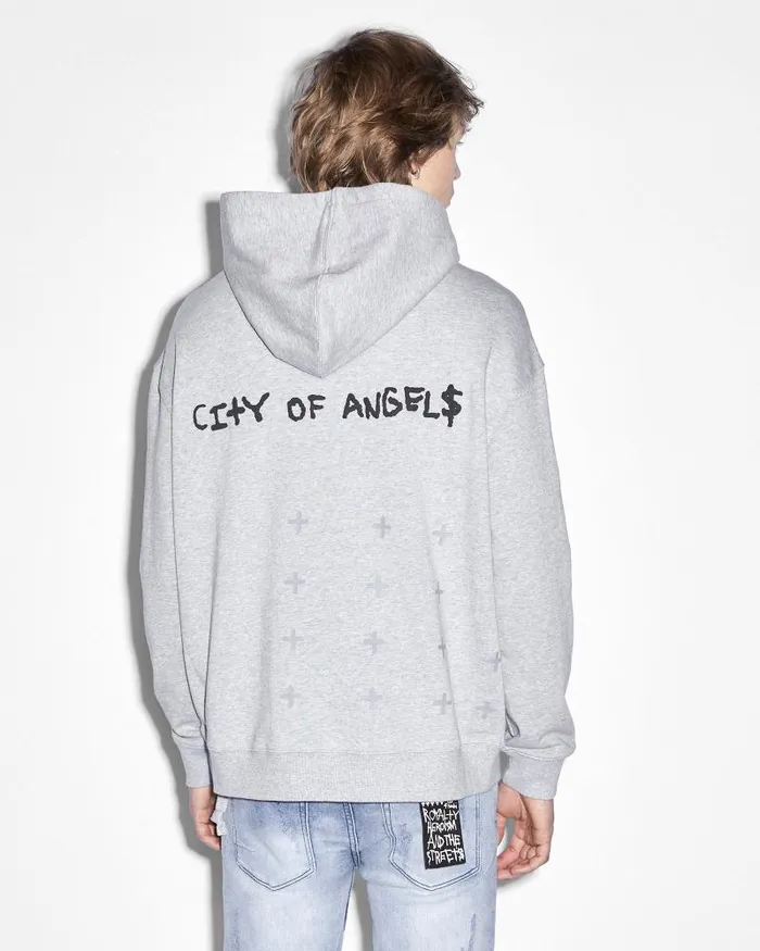 Ksubi La 42154 Biggie Hoodie Grey Marle Mens Sweats