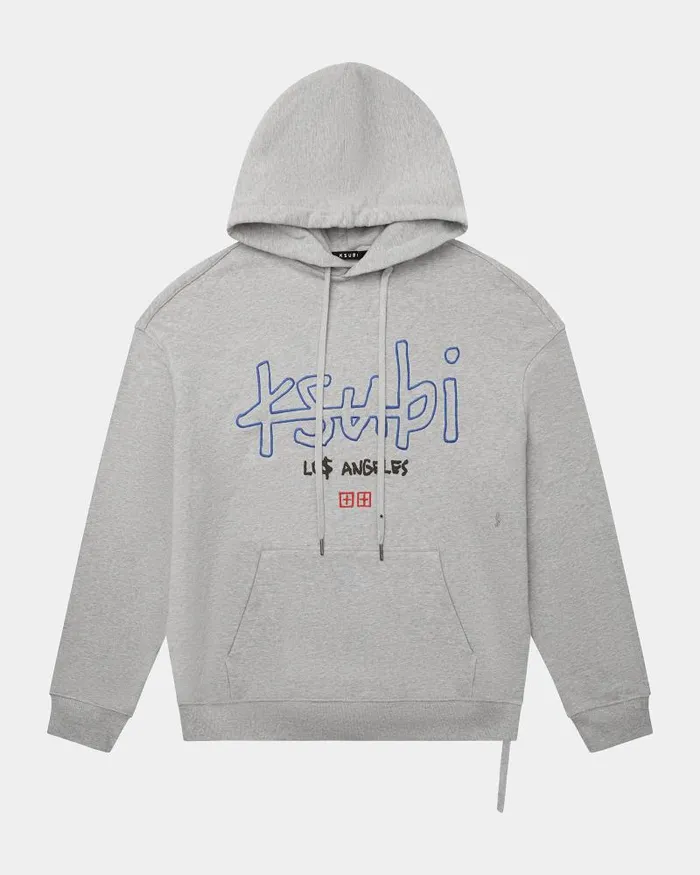 Ksubi La 42154 Biggie Hoodie Grey Marle Mens Sweats