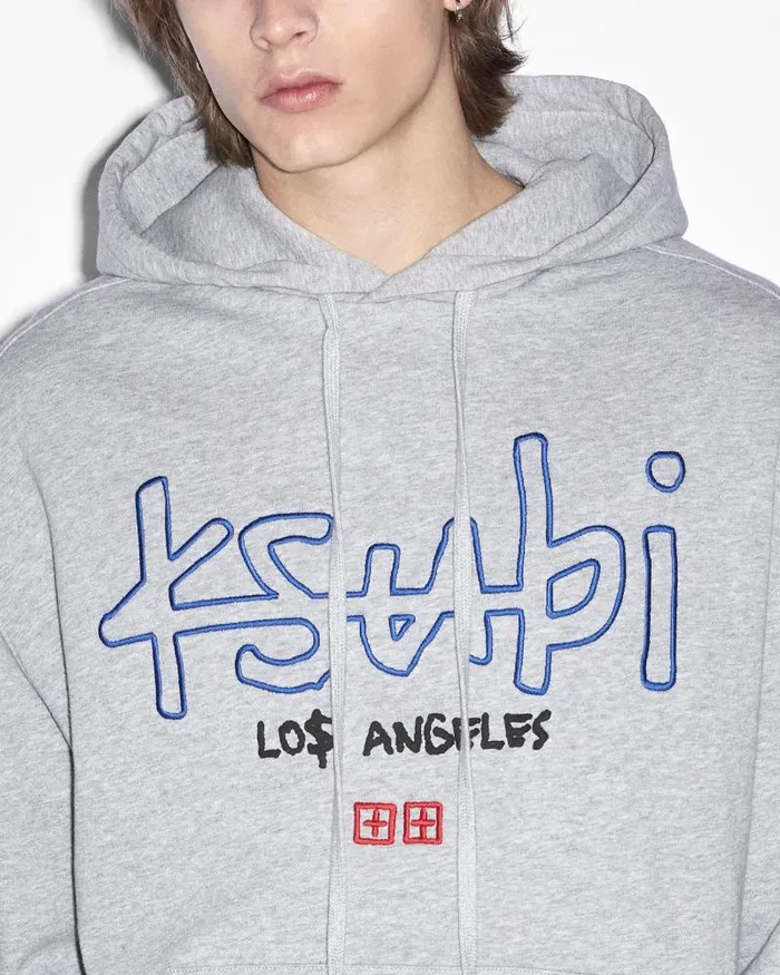 Ksubi La 42154 Biggie Hoodie Grey Marle Mens Sweats