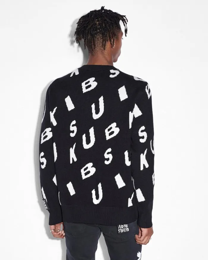 Ksubi Letters Knit Crew Black Mens Knits