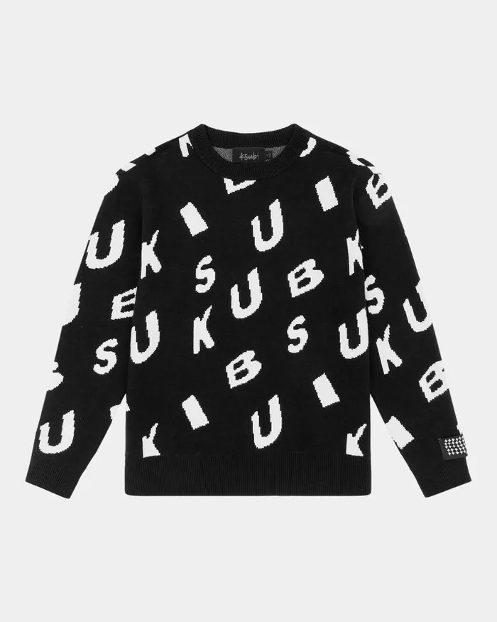 Ksubi Letters Knit Crew Black Mens Knits
