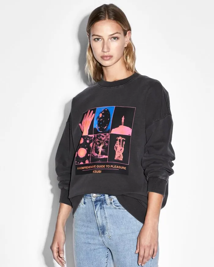Ksubi Pleasure Guide Oh G Crew Black Womens Sweats