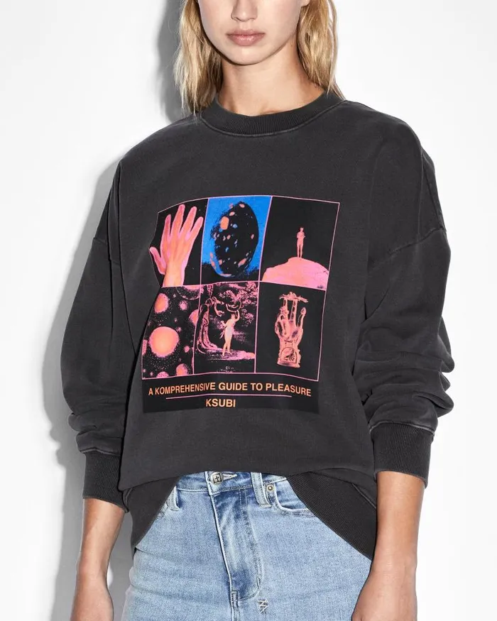 Ksubi Pleasure Guide Oh G Crew Black Womens Sweats