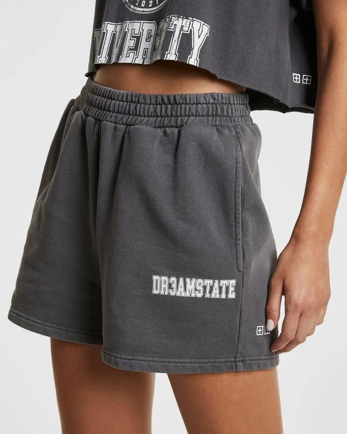 Ksubi Varsity Trak Short Washed Grey Womens Sweats