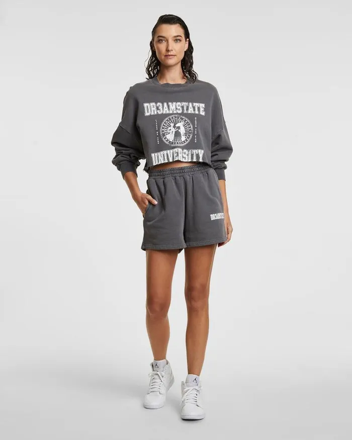 Ksubi Varsity Trak Short Washed Grey Womens Sweats