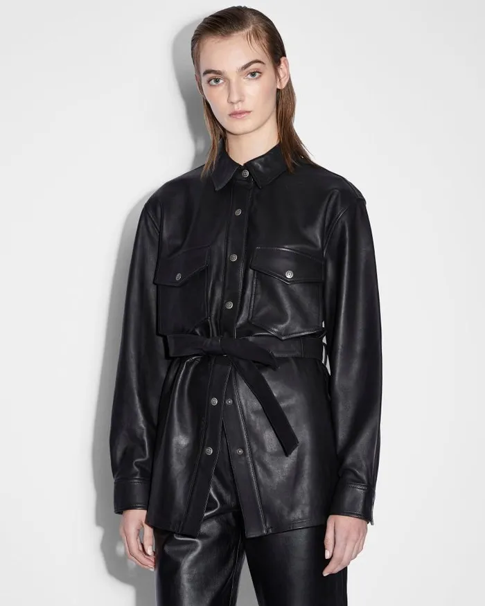 Ksubi Voyager Shacket Black Leather Womens Jackets