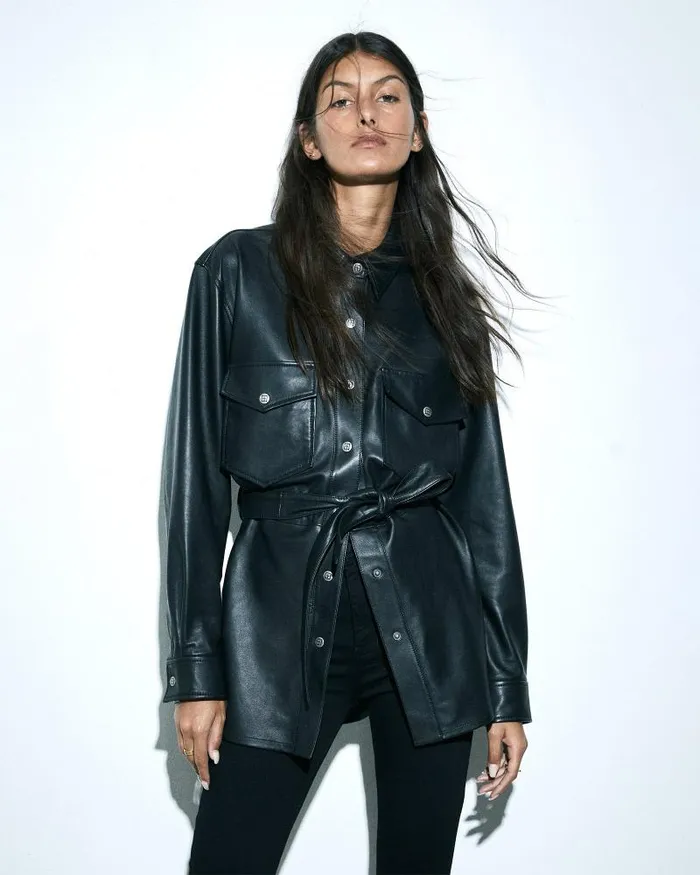 Ksubi Voyager Shacket Black Leather Womens Jackets