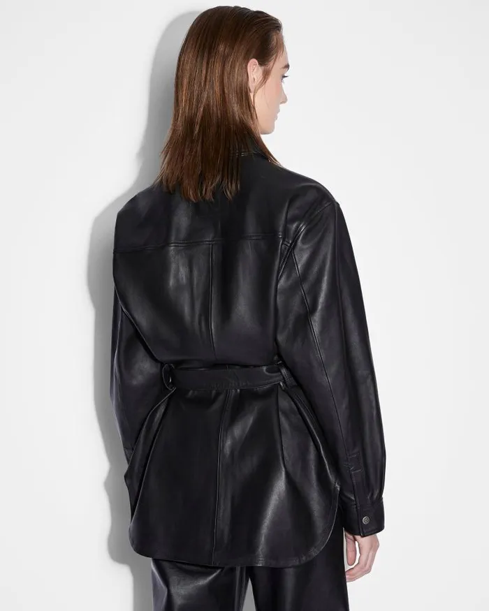 Ksubi Voyager Shacket Black Leather Womens Jackets
