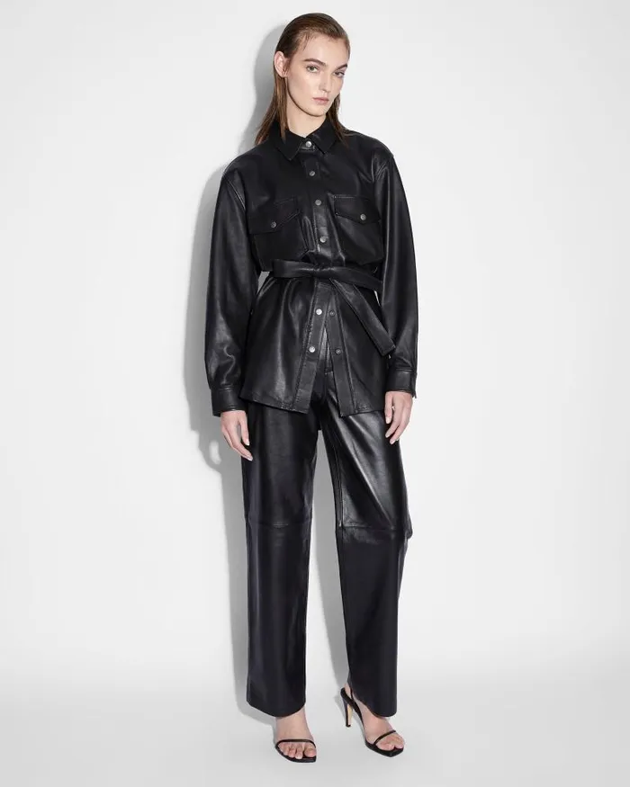 Ksubi Voyager Shacket Black Leather Womens Jackets