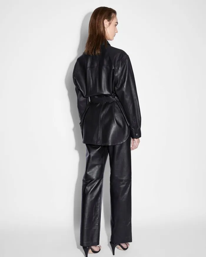 Ksubi Voyager Shacket Black Leather Womens Jackets