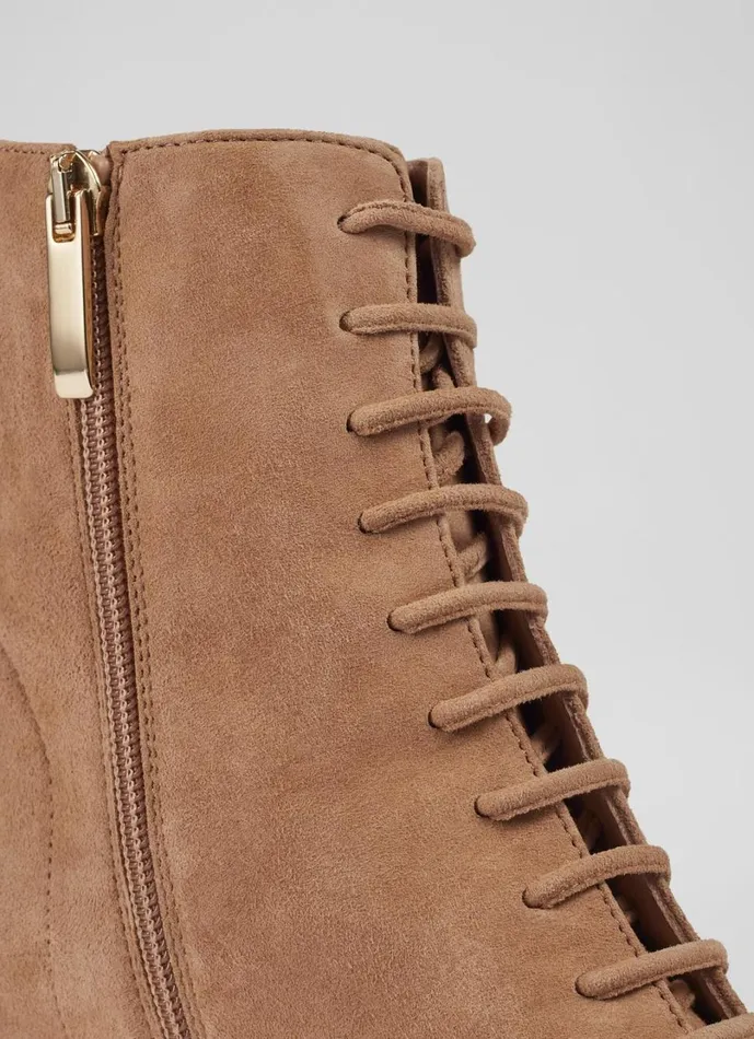 LKBennett Boots Women Arabella Tan Suede Lace Up Ankle Boots LKBennett Boots Women Arabella Tan Suede Lace Up Ankle Boots