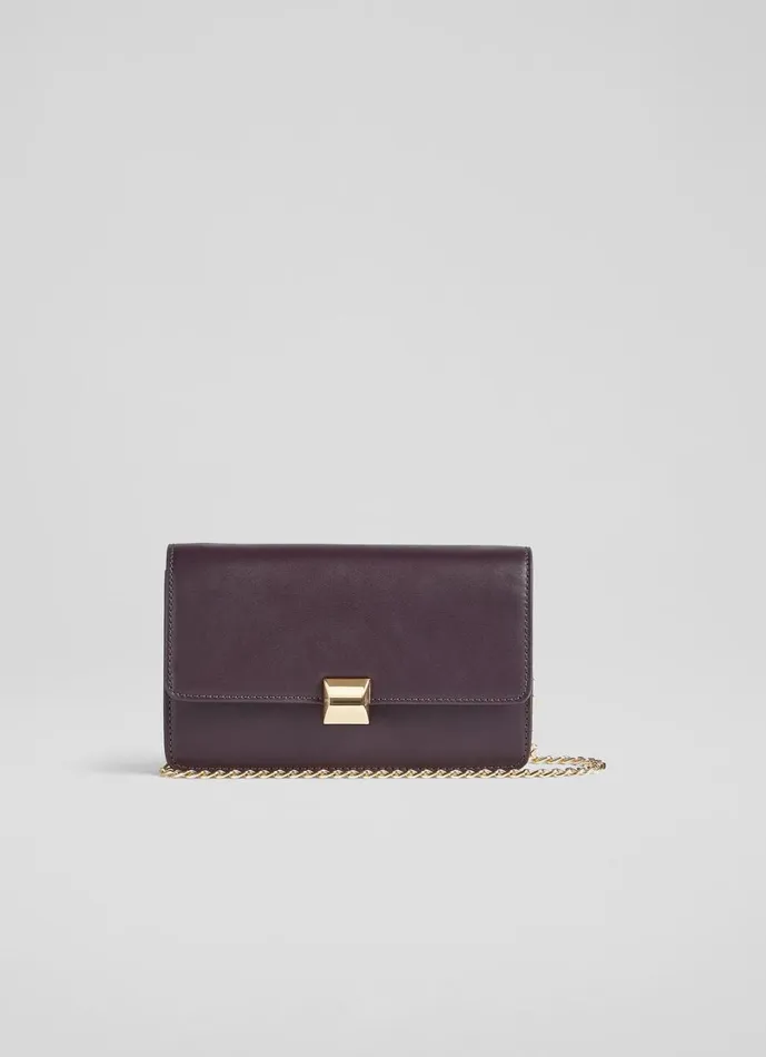 LKBennett Clutch Bags Women Otto Bordeaux Vegan Leather Shoulder Bag LKBennett Clutch Bags Women Otto Bordeaux Vegan Leather Shoulder Bag