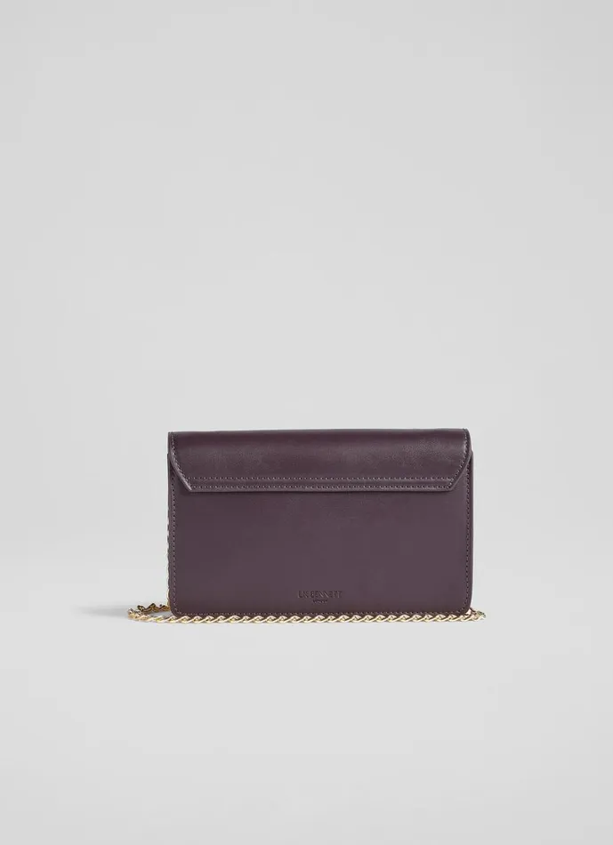 LKBennett Clutch Bags Women Otto Bordeaux Vegan Leather Shoulder Bag LKBennett Clutch Bags Women Otto Bordeaux Vegan Leather Shoulder Bag