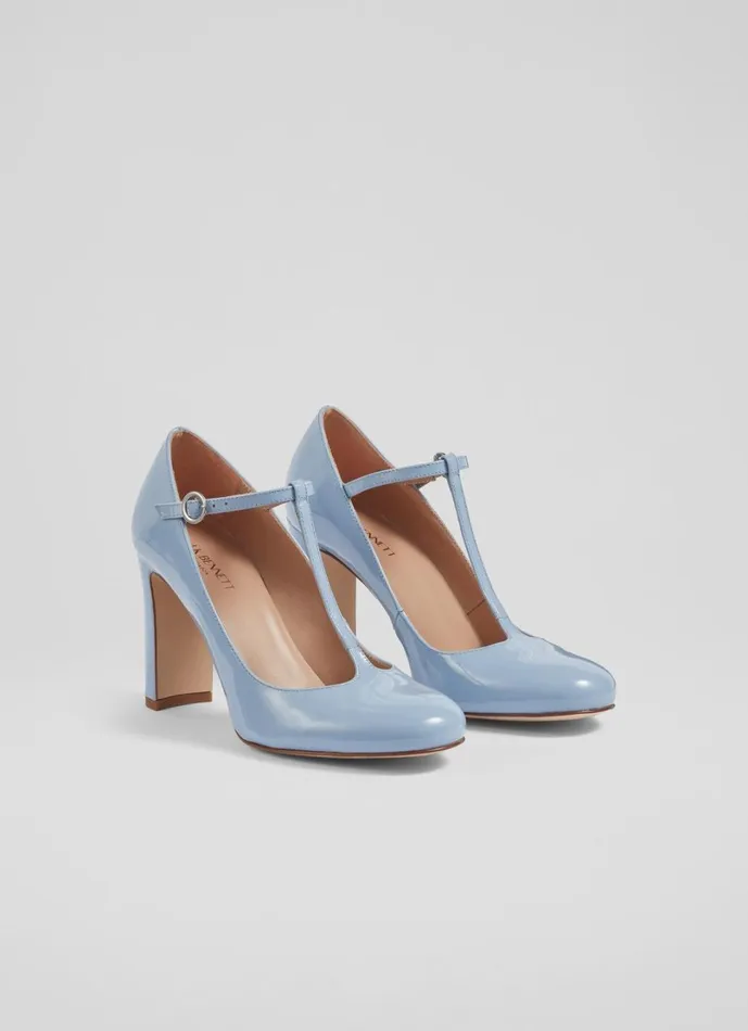 LKBennett Court Shoes Women Annalise Blue Patent Leather TBar Mary Jane Shoes LKBennett Court Shoes Women Annalise Blue Patent Leather TBar Mary Jane Shoes