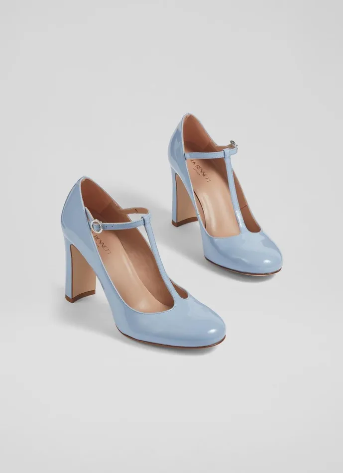 LKBennett Court Shoes Women Annalise Blue Patent Leather TBar Mary Jane Shoes LKBennett Court Shoes Women Annalise Blue Patent Leather TBar Mary Jane Shoes