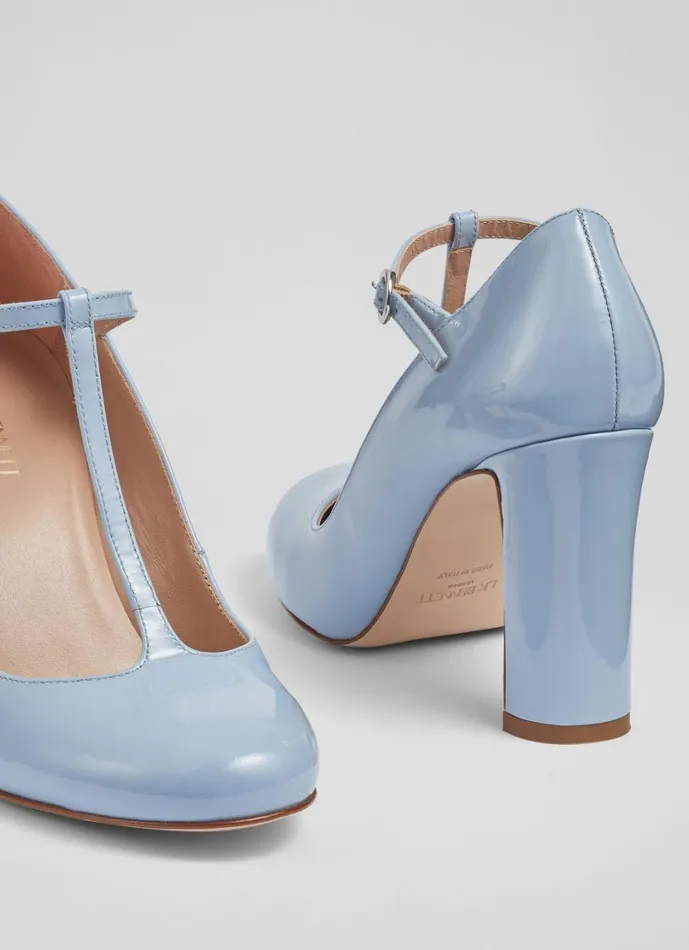 LKBennett Court Shoes Women Annalise Blue Patent Leather TBar Mary Jane Shoes LKBennett Court Shoes Women Annalise Blue Patent Leather TBar Mary Jane Shoes