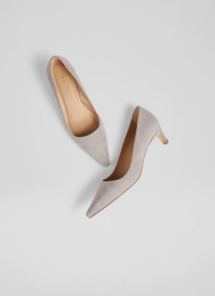 LKBennett Court Shoes Women Ava Grey Suede Kitten Heel Courts LKBennett Court Shoes Women Ava Grey Suede Kitten Heel Courts