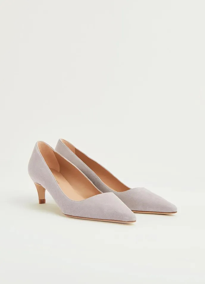 LKBennett Court Shoes Women Ava Grey Suede Kitten Heel Courts LKBennett Court Shoes Women Ava Grey Suede Kitten Heel Courts