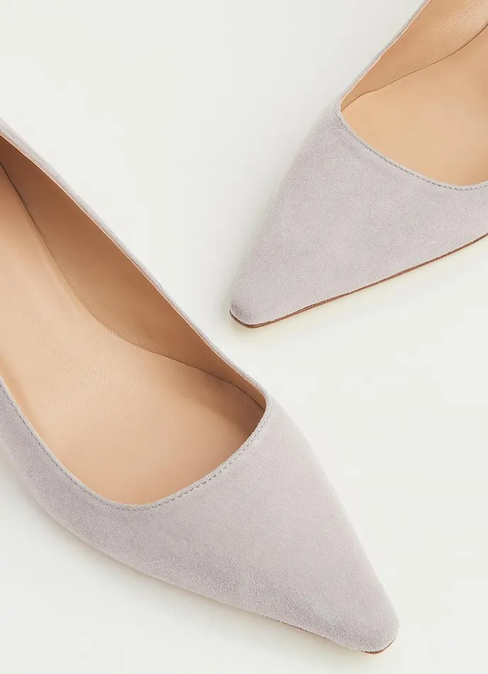 LKBennett Court Shoes Women Ava Grey Suede Kitten Heel Courts LKBennett Court Shoes Women Ava Grey Suede Kitten Heel Courts