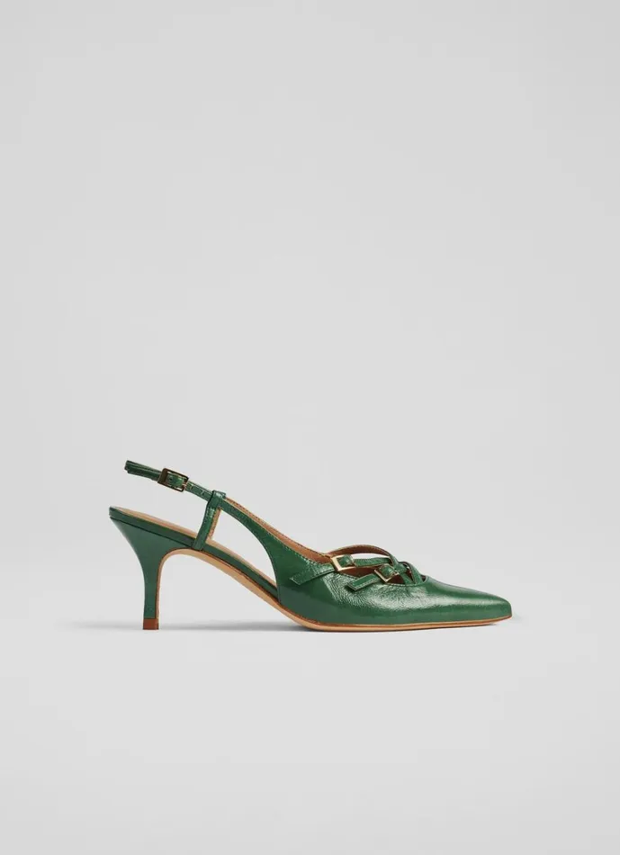 LKBennett Court Shoes Women Caprice Jade Leather Multi Strap Open Court Shoes