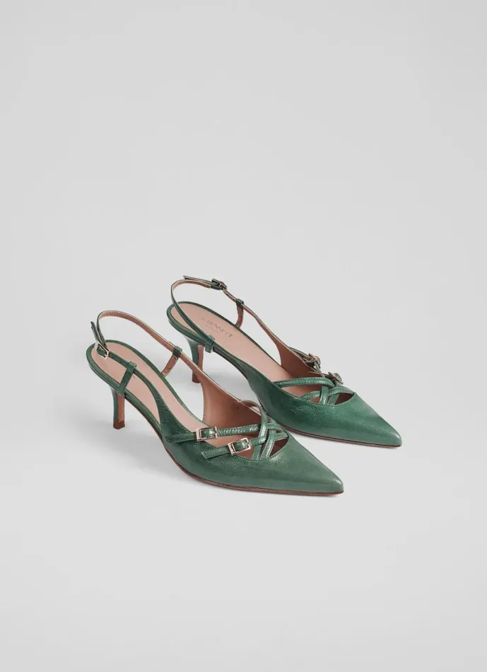 LKBennett Court Shoes Women Caprice Jade Leather Multi Strap Open Court Shoes LKBennett Court Shoes Women Caprice Jade Leather Multi Strap Open Court Shoes