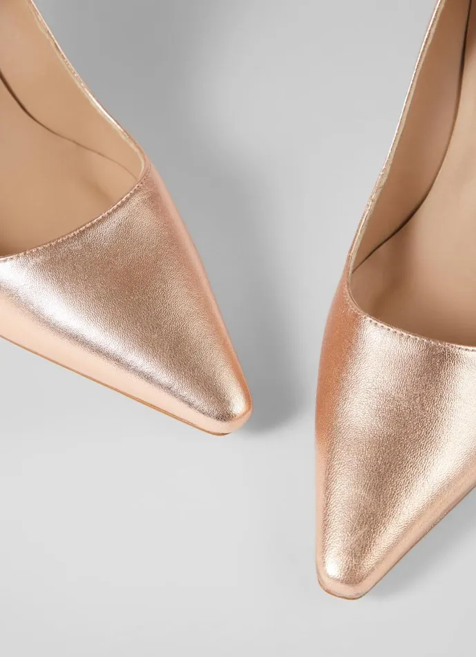 LKBennett Court Shoes Women Catelyn Copper Leather Ankle Strap Closed Courts LKBennett Court Shoes Women Catelyn Copper Leather Ankle Strap Closed Courts