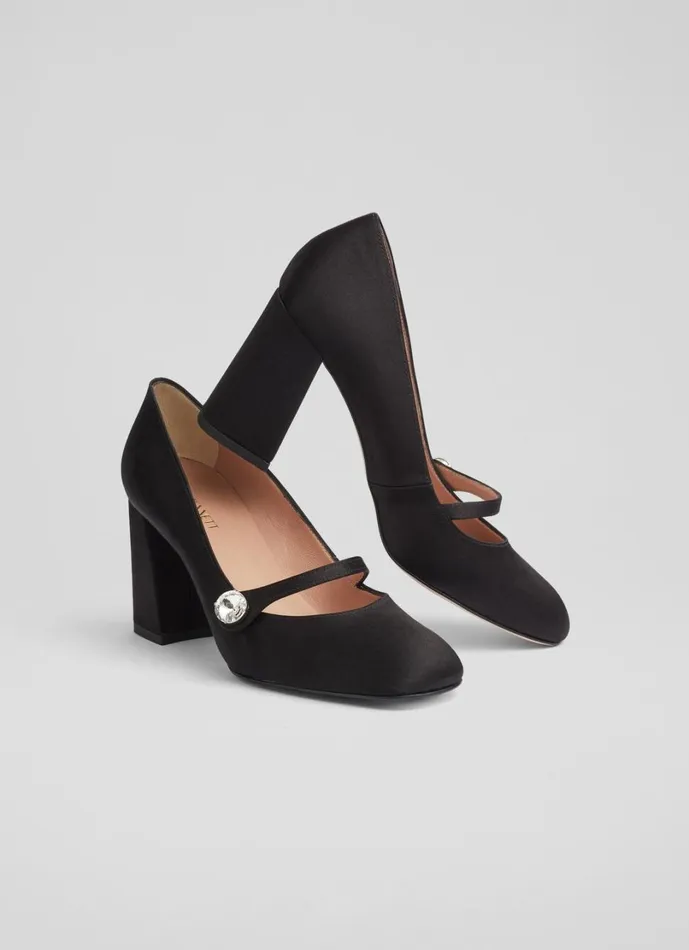 LKBennett Court Shoes Women Cilla Black Mary Jane Crystal Button Court LKBennett Court Shoes Women Cilla Black Mary Jane Crystal Button Court