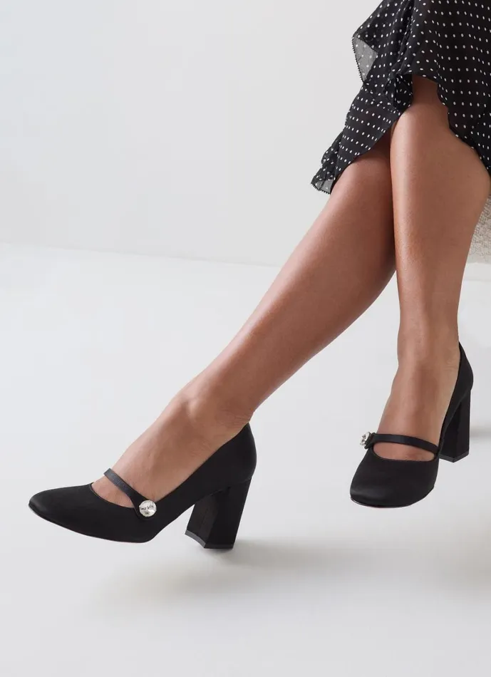 LKBennett Court Shoes Women Cilla Black Mary Jane Crystal Button Court LKBennett Court Shoes Women Cilla Black Mary Jane Crystal Button Court