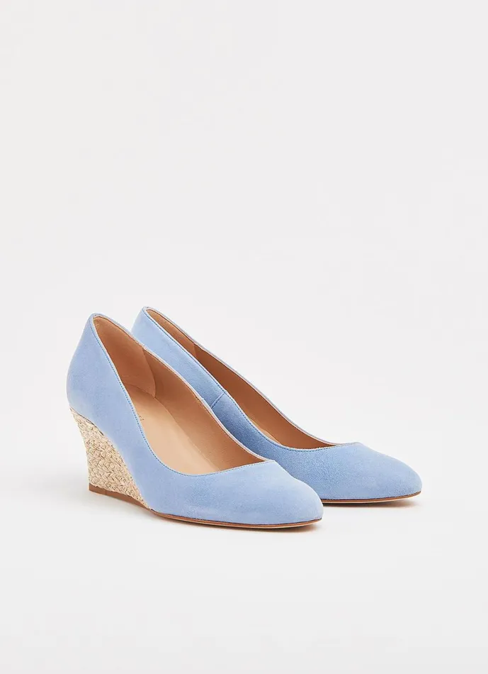 LKBennett Court Shoes Women Eevi Pale Blue Suede Espadrille Wedges LKBennett Court Shoes Women Eevi Pale Blue Suede Espadrille Wedges