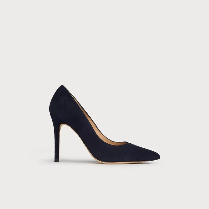 LKBennett Court Shoes Women Fern Navy Suede Pointed Toe Courts