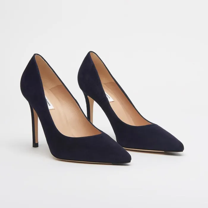LKBennett Court Shoes Women Fern Navy Suede Pointed Toe Courts LKBennett Court Shoes Women Fern Navy Suede Pointed Toe Courts