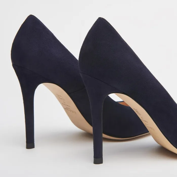 LKBennett Court Shoes Women Fern Navy Suede Pointed Toe Courts LKBennett Court Shoes Women Fern Navy Suede Pointed Toe Courts