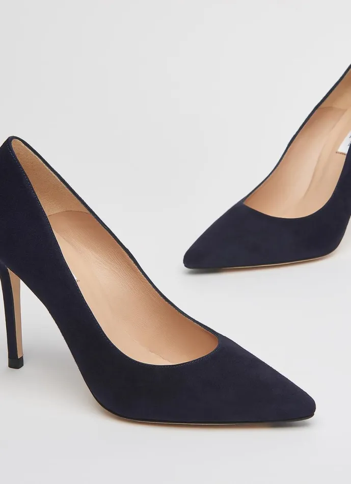 LKBennett Court Shoes Women Fern Navy Suede Pointed Toe Courts LKBennett Court Shoes Women Fern Navy Suede Pointed Toe Courts
