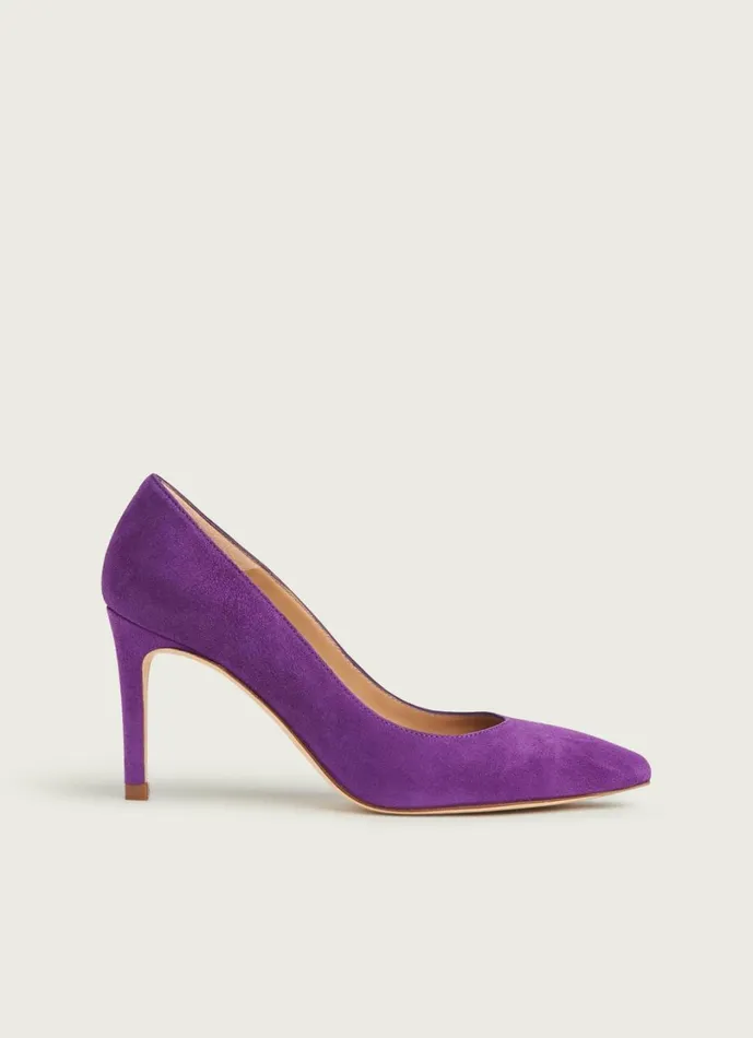 LKBennett Court Shoes Women Floret Mulberry Suede Pointed Toe Courts